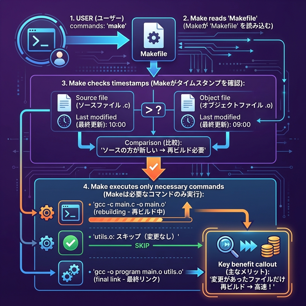 Makefileのビルドフロー