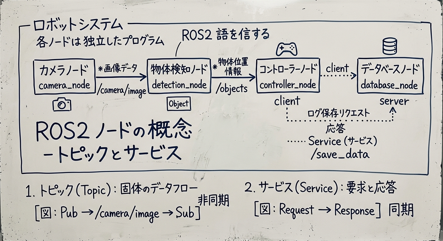 ノード間通信の概念図