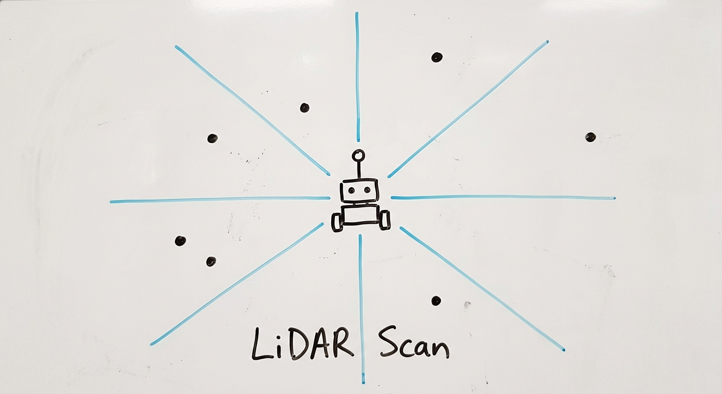 LiDARによる360°スキャンイメージ
